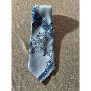 Vintage 70s Blue Wide Tie 1970s Retro Groovy Funky Boho Hippie Costume Necktie